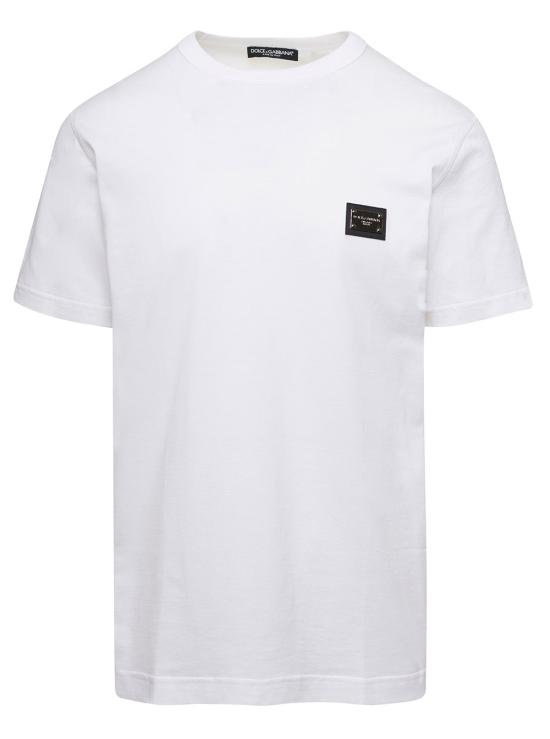 26SS 돌체앤가바나 로고 코튼 티셔츠 G8PT1TG7F2IW0800 White