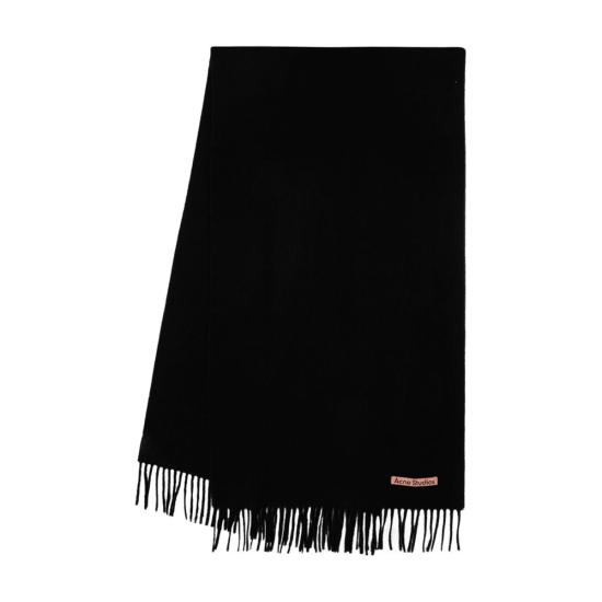 26SS 아크네 스튜디오 내로우 울 프린지 머플러 CA0210 900 black - ACNE STUDIOS