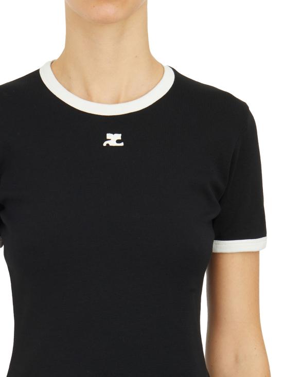 26SS 쿠레쥬 반팔 티셔츠 MVESJTS017JS00709901 Black - COURREGES