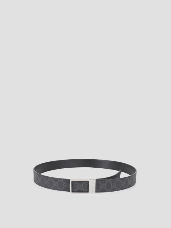 26FW 구찌 렉탱귤러 버클 리버시블 벨트 820724 92TIC 1000 BLACK DOM - GUCCI
