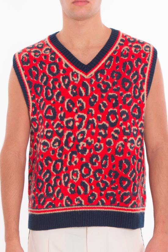 25FW 아디다스 X 웨일즈 보너 자카드 니트 베스트 KD0335 COLLEG NAVY MAGIC BEIGE BETT S Red - ADIDAS X WALES BONNER