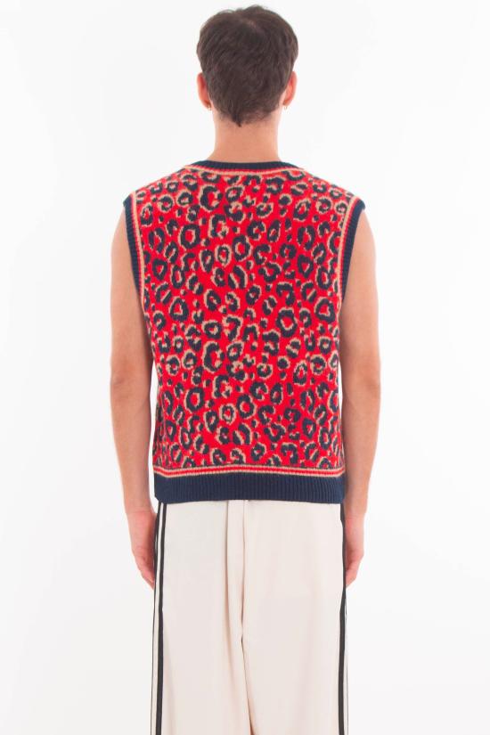 25FW 아디다스 X 웨일즈 보너 자카드 니트 베스트 KD0335 COLLEG NAVY MAGIC BEIGE BETT S Red - ADIDAS X WALES BONNER