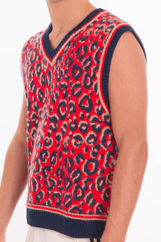 25FW 아디다스 X 웨일즈 보너 자카드 니트 베스트 KD0335 COLLEG NAVY MAGIC BEIGE BETT S Red - ADIDAS X WALES BONNER