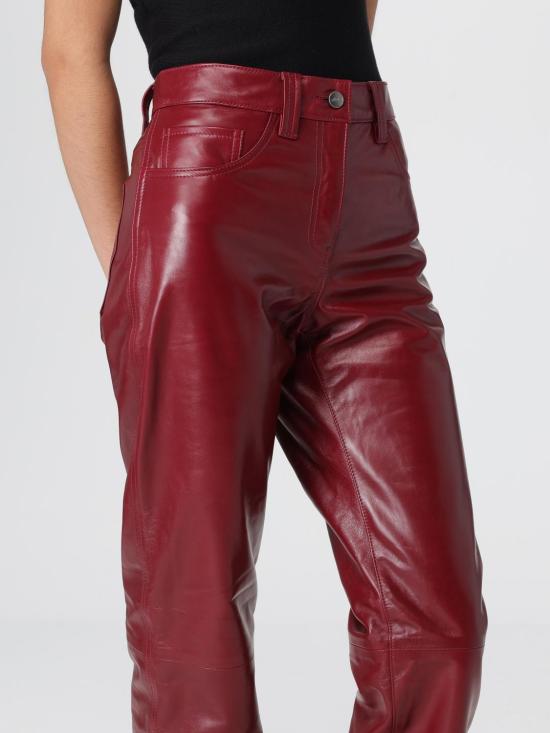 25FW 케이트 가죽 팬츠 3171960 527 Burgundy - KHAITE