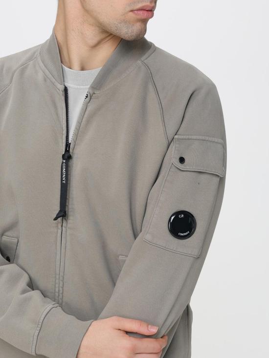 25FW 씨피 컴퍼니 다이애그널 플리스 봄버 풀집 자켓 19CMSS205A006372G 356 Grey - C.P. COMPANY