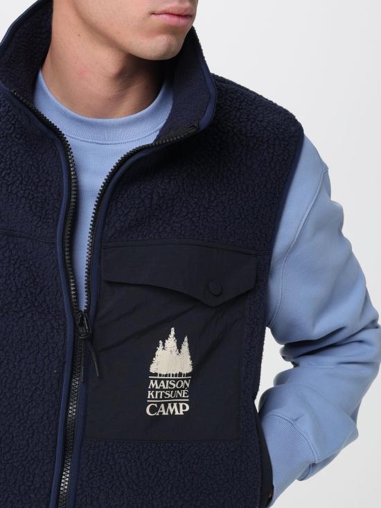 25FW 메종키츠네 캐주얼 플리스 베스트 PM02137WM2031 P480 Blue - MAISON KITSUNE