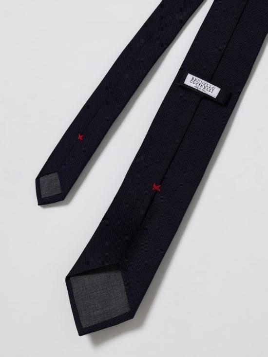 25FW 브루넬로 쿠치넬리 넥타이 MM8880018 TM888 C9670 Navy - BRUNELLO CUCINELLI