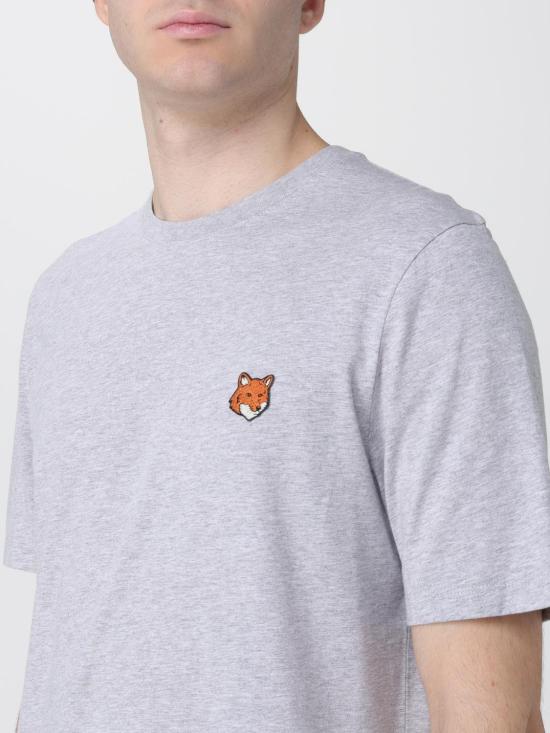 25FW 메종키츠네 폭스 헤드 레귤러 티셔츠 PM00107KJ7026 H120 Grey 1 - MAISON KITSUNE