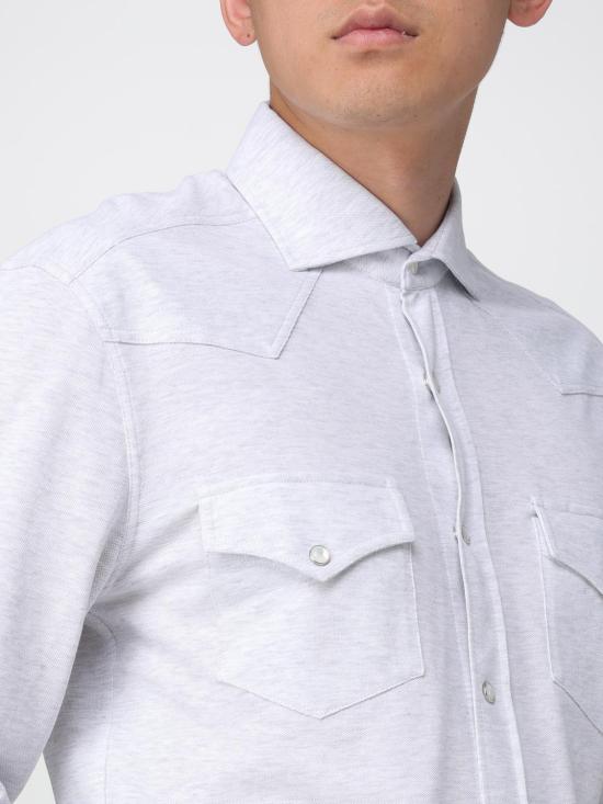 25FW 브루넬로 쿠치넬리 긴팔 셔츠 ME8546666 TE854 C3657 Pearl - BRUNELLO CUCINELLI