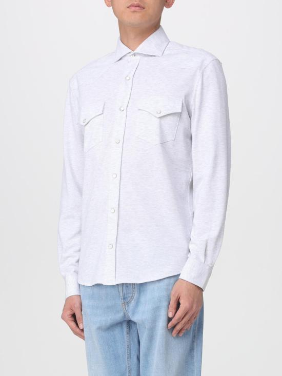 25FW 브루넬로 쿠치넬리 긴팔 셔츠 ME8546666 TE854 C3657 Pearl - BRUNELLO CUCINELLI