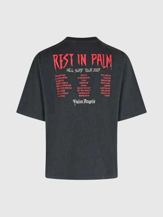 25FW 팜앤젤스 반팔 티셔츠 PMAA10DF25JER006 1084 Black - PALM ANGELS