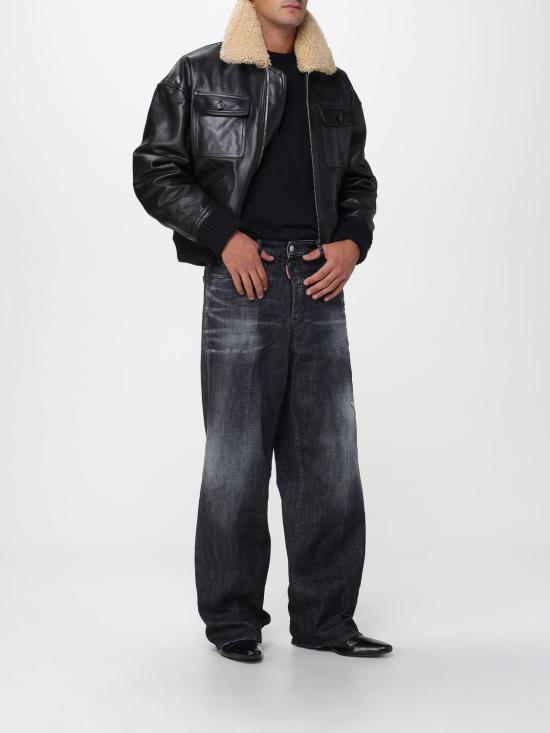 25FW 디스퀘어드2 가죽 자켓 S74AM1620SX9749 900 Black - DSQUARED2