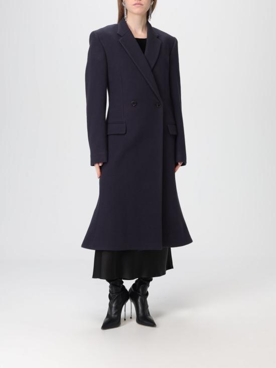 25FW 발렌시아가 플레어 울 코트 850608TQU14 8230 Blue - BALENCIAGA