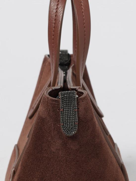 25FW 브루넬로 쿠치넬리 스웨이드 BC Duo 미니 백 MBDLD2675P TZSUO C4181 Burgundy - BRUNELLO CUCINELLI