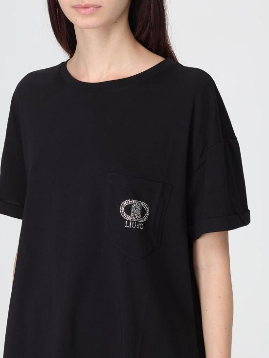 25FW 리우조 반팔 티셔츠 UF5257JS904 M9786 Black - LIU JO