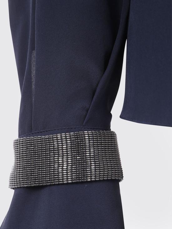 25FW 브루넬로 쿠치넬리 크레이프 드 신 블라우스 MB993EK714 C7186 Blue - BRUNELLO CUCINELLI