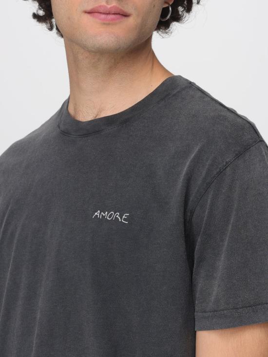 25FW 메종 라비쉬 반팔 티셔츠 MMPOPINAMORE CARBONWASHED Black - MAISON LABICHE