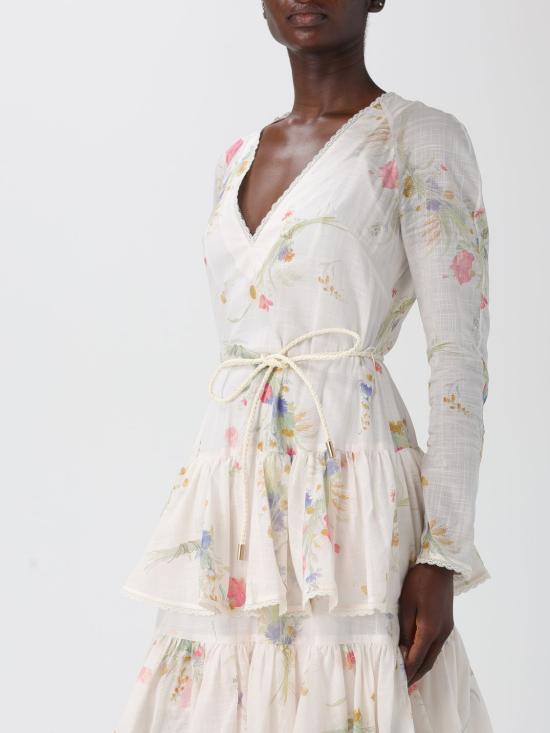 25FW 짐머만 롱 원피스 4729DSS252 CRMBQFLO White - ZIMMERMANN