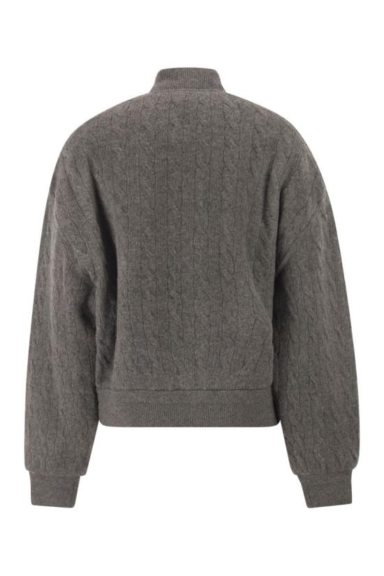 25FW 폴로 랄프로렌 케이블 니트 봄버 재킷 211966122 001 GREY - POLO RALPH LAUREN