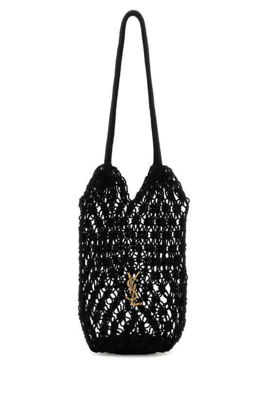 25FW 생로랑 카산드라 라지 토트 크로쉐 841473GAAFU 1000 BLACK