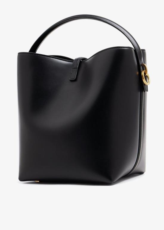  생로랑 르 37 샤이니 레더백 7428282R20W 1000 BLACK - SAINT LAURENT