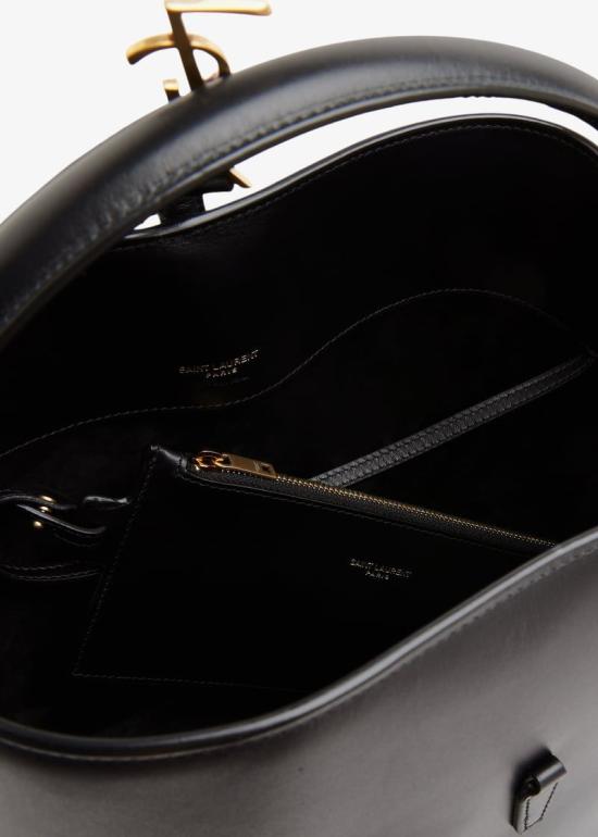  생로랑 르 37 샤이니 레더백 7428282R20W 1000 BLACK - SAINT LAURENT