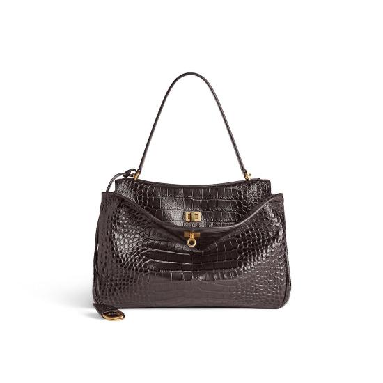 25FW 발렌시아가 로데오 미디움 핸드백 7897722AA5L 2221 BROWN