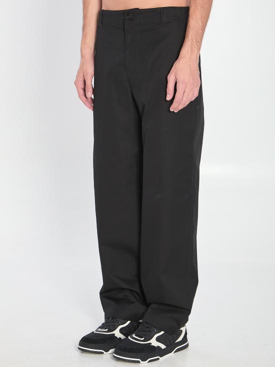 25FW 구찌 웹 디테일 코튼 트윌 팬츠 784049 Z7AJV1000 BLACK - GUCCI