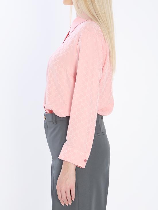 25FW 구찌 GG 자카드 실크 셔츠 849973Z7AZH 5136 PINK - GUCCI