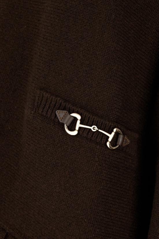 25FW 구찌 디테일 리브 터틀넥 스웨터 디테일 리브   828685XKEVK 2344 Marrone - GUCCI