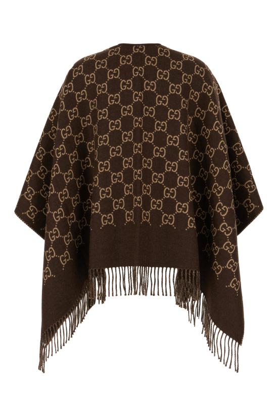 26SS 구찌 GG 울 자카드 케이프 8178313G200 2579 Marrone - GUCCI