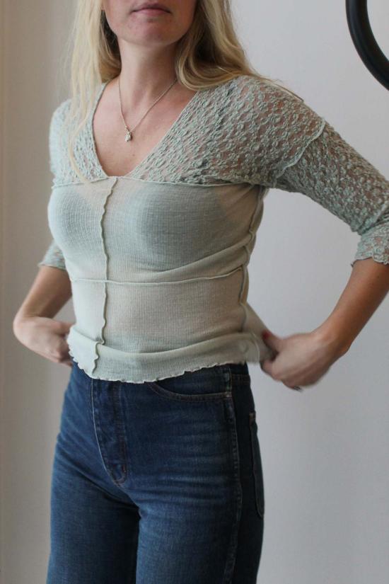  베이스레인지 긴팔 티셔츠 네루  콘타 그린