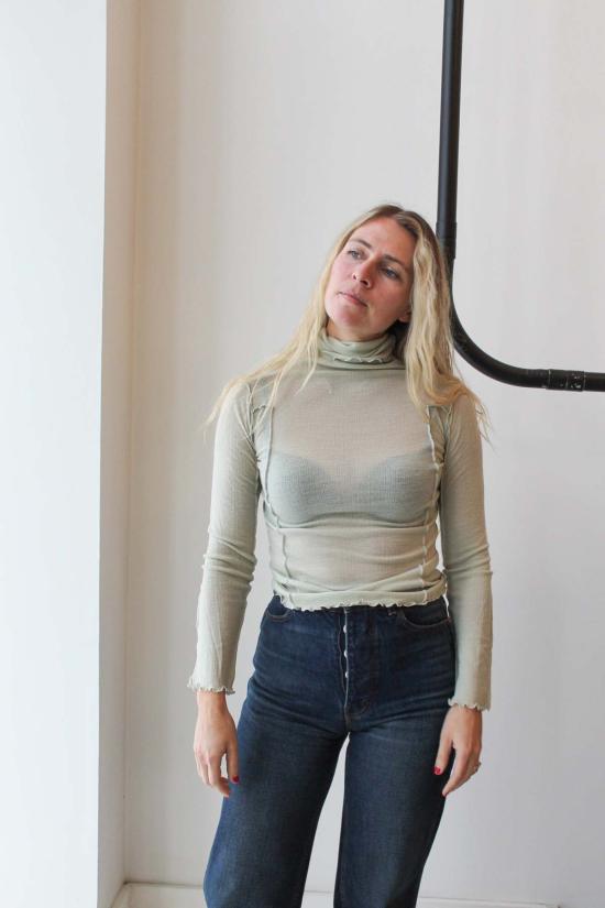  베이스레인지 터틀넥 Baserange Omato  브런 그린 - BASERANGE