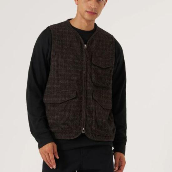  유니버셜웍스 베스트 유니버설 웍스 낙하산 라이너 조끼 브라운 시더 체크