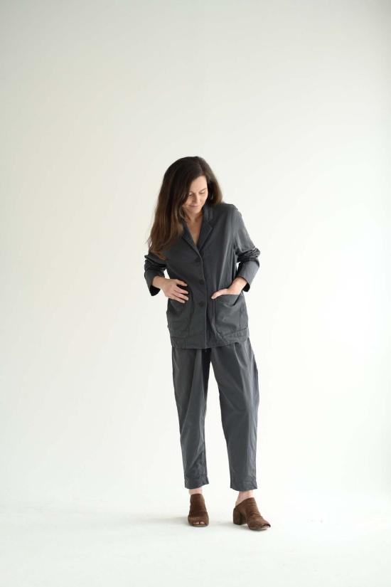  케이시 케이시 스트레이트 팬츠 블루 스컬 티피 팬츠