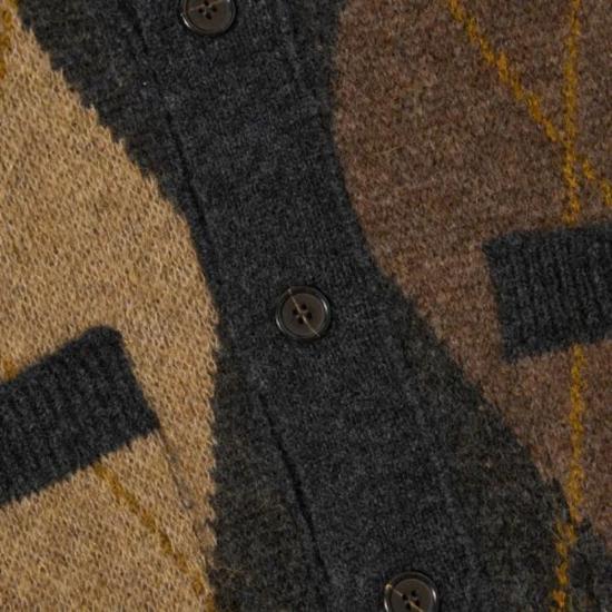  유니버셜웍스 가디건 유니버설 웍스 알파카 니트 랭데일 아가일 카디건 브라운 - UNIVERSAL WORKS