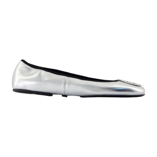 25FW 토리버치 레바 트래블 발레리나 플랫 178278 040 SILVER