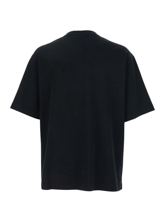 26SS 메종키츠네 자수 오버사이즈 티셔츠 OM00122KJ0119P199 Black - MAISON KITSUNE