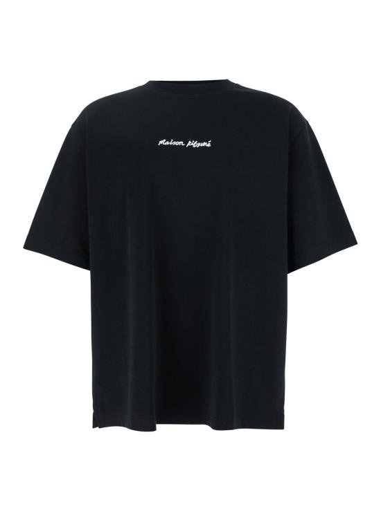 26SS 메종키츠네 자수 오버사이즈 티셔츠 OM00122KJ0119P199 Black
