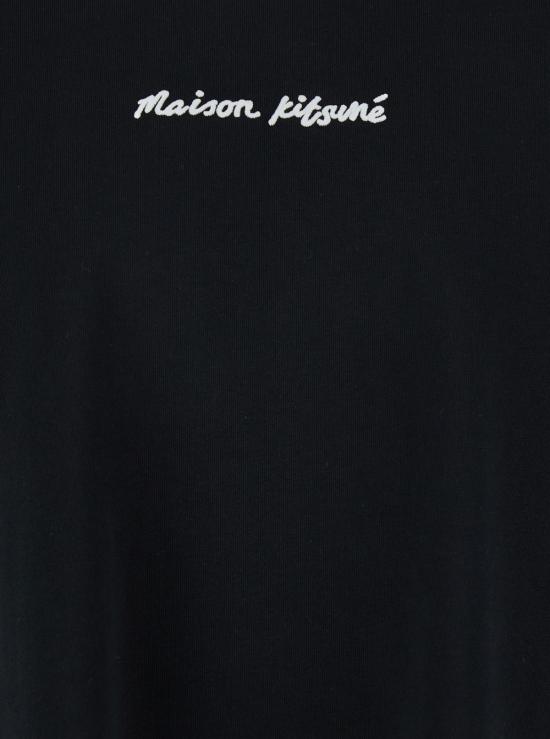 26SS 메종키츠네 자수 오버사이즈 티셔츠 OM00122KJ0119P199 Black - MAISON KITSUNE