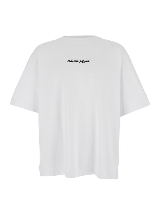 26FW 메종키츠네 자수 오버사이즈 티셔츠 OM00122KJ0119P100 White