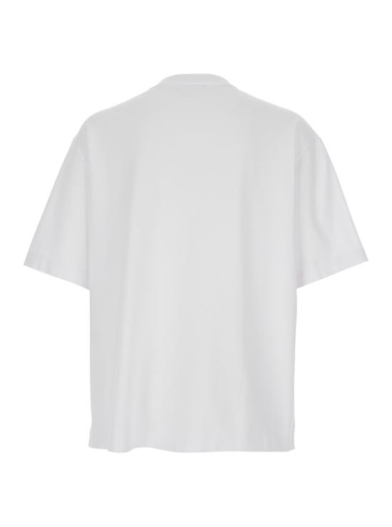 26FW 메종키츠네 자수 오버사이즈 티셔츠 OM00122KJ0119P100 White - MAISON KITSUNE