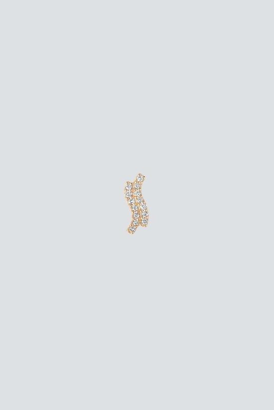  마리아 블랙 이어링 14K 더블 다이아몬드 웨이브 스터드 귀걸이