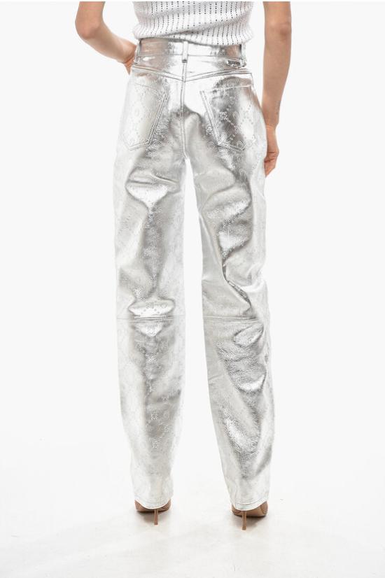  마린세르 가죽 팬츠 WPA085 CLEA0027 MT10 Silver - MARINE SERRE