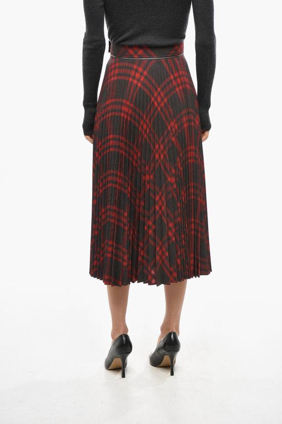  버버리 롱 스커트 8093004 C1205 Red - BURBERRY
