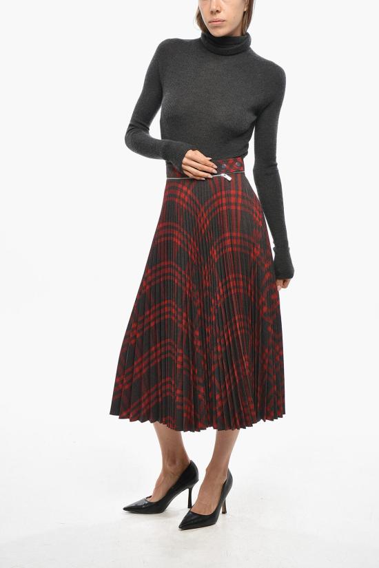  버버리 롱 스커트 8093004 C1205 Red - BURBERRY