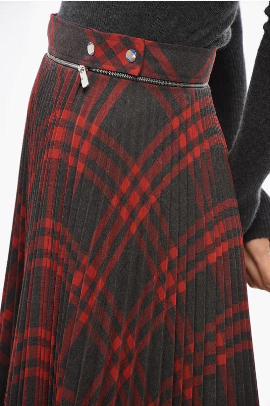  버버리 롱 스커트 8093004 C1205 Red - BURBERRY