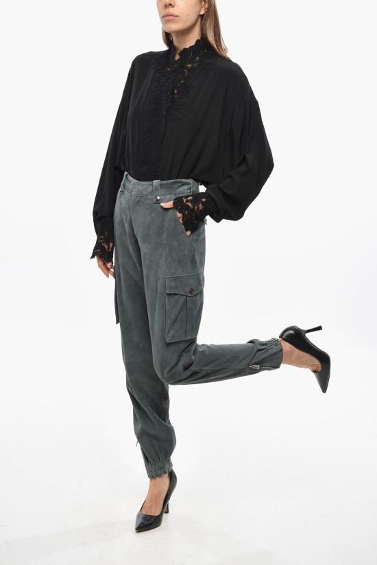  에르마노 설비노 가죽 팬츠 D430P316SNQ93910 Gray - ERMANNO SCERVINO