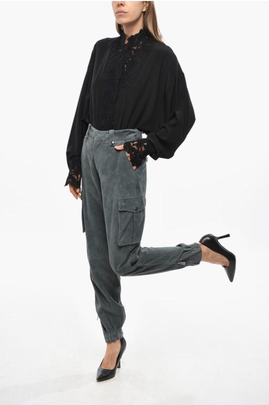  에르마노 설비노 가죽 팬츠 D430P316SNQ93910 Gray - ERMANNO SCERVINO