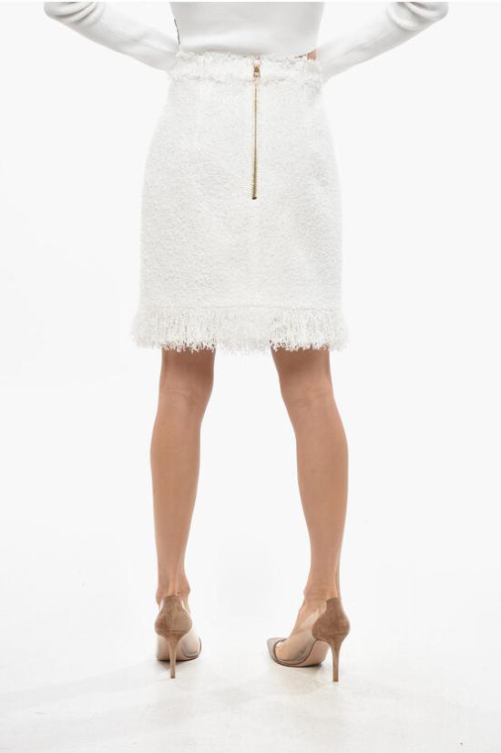  발망 숏 스커트 DF1LBA20XC67 0FA White - BALMAIN